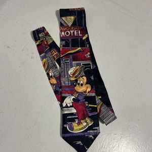 Disney Silk Tie Mickey Mouse Fly Fishing DineKnot Hotel